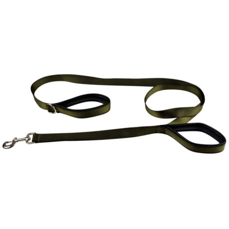 Laisse de Dressage "Double Poignées" 250cm Kaki