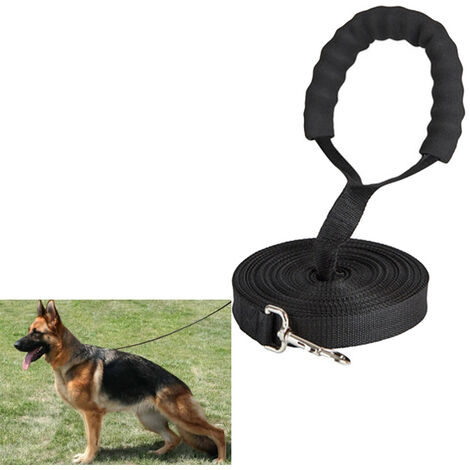 Laisse de Dressage pour Chien - 10 m de Long - en Nylon - pour Grands Chiens - avec poignée rembourrée Confortable - pour Le Suivi des Animaux de Compagnie, Le Camping, Le Jeu et Le Jardin (10 m)
