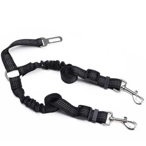 Laisse double pour chien, anti-embrouillement, rotative à 360°, noir