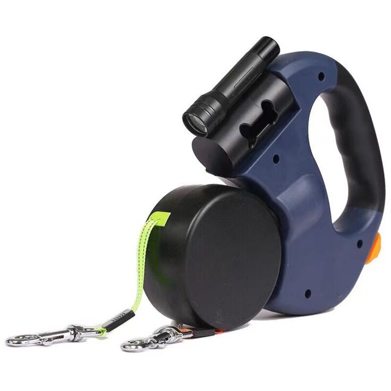 Laisse Double pour Chien Rétractable avec Deux Longs Cordons de 3 Mètres, Laisse pour Chien Double à 360 ° sans Enchevêtrement pour Promener Deux