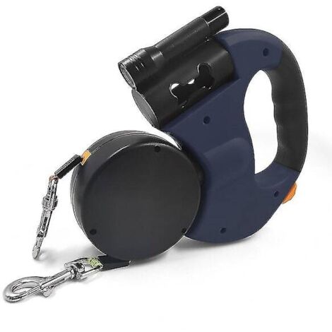 Laisse double rétractable Betterlif 360°, 3 m, pour deux chiens. Laisse double lisse avec poignée antidérapante, pour chiens de petite et moyenne taille.