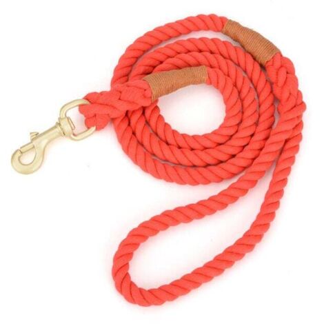 Laisse en corde pour chien, corde tressée de traction multicolore en coton pour chiens de taille moyenne et grande