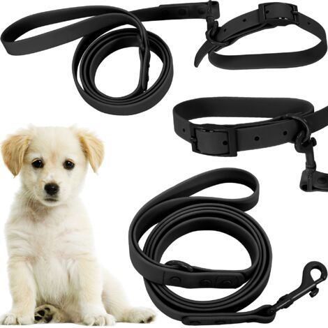 LAISSE ET COLLIER POUR CHIEN PJ-067 BLACK S