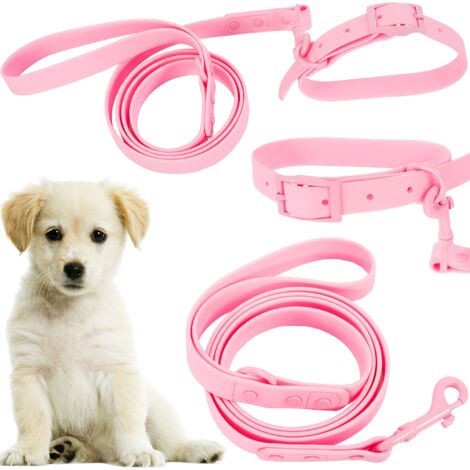 LAISSE ET COLLIER POUR CHIEN PJ-068 PINK S