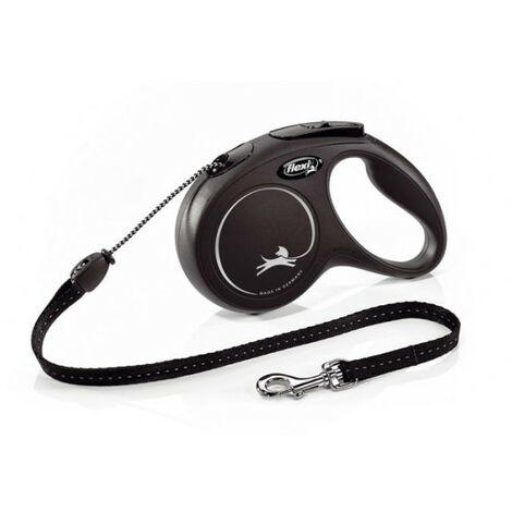 Laisse - FLEXI - New Classic M Cord - 5 metres de longueur - Pour chiens jusqu'a 20 kg - Noir
