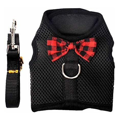 Laisse Lapin Harnais Animal de Compagnie Veste Noir L