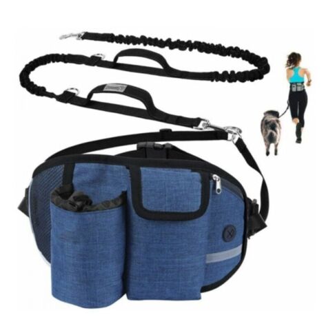 Laisse mains libres pour chien jusqu'à 110kg – Absorption de choc – Couture réfléchissante – Longueur 250 cm pour jogging et marche