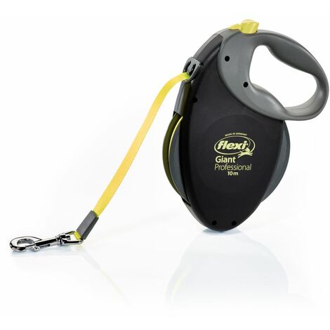 Laisse pour chien 10 m – Sangle résistante néon – Poignée souple – Système de freinage performant – Pour chiens jusqu'à 50 kg – Flexi