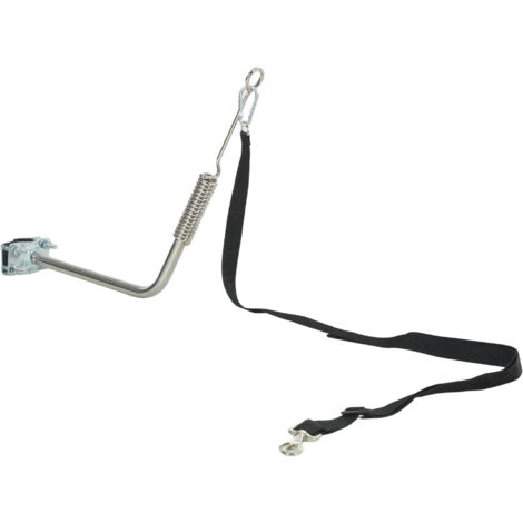 Laisse pour chien 180 cm acier inoxydable, attache rapide, ressort amortisseur, sangle réglable, argent