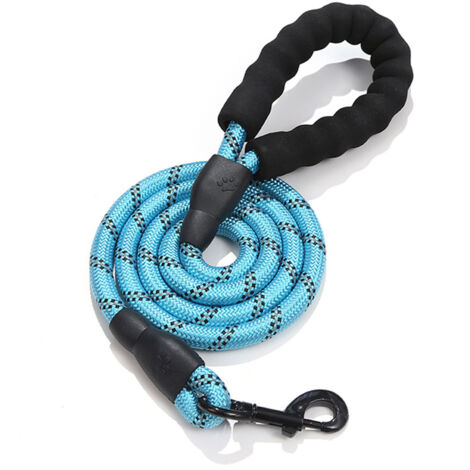 Laisse pour chien, 3 m, bleue, robuste, pour éducation.
