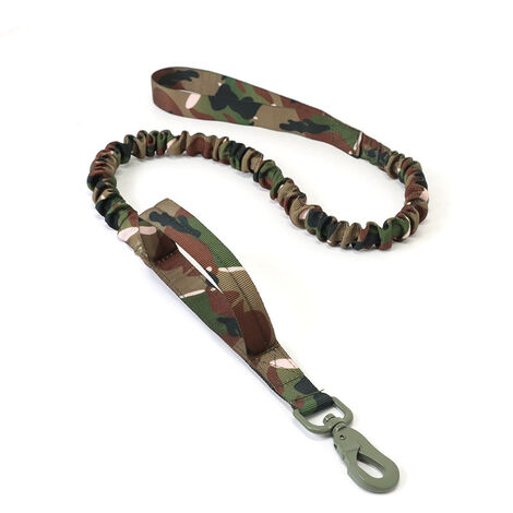 Laisse pour Chien avec Poignée Rembourrée Corde Anti-Traction Laisse de Dressage Élastique(Camouflage)