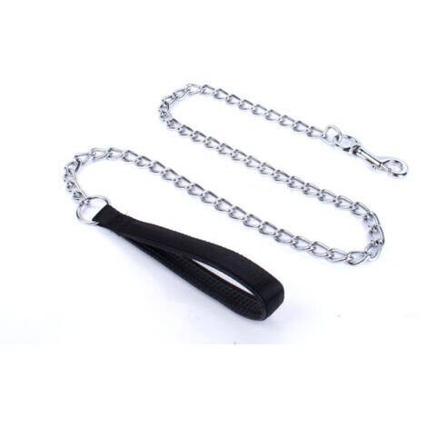 Laisse pour Chien en Métal Robuste, 120cm Chaîne de Laisse pour Animal de Compagnie à L'épreuve de La Mastication avec Poignée Rembourrée Douce pour Chiens de Grande et Moyenne Taille(120cm3mm)