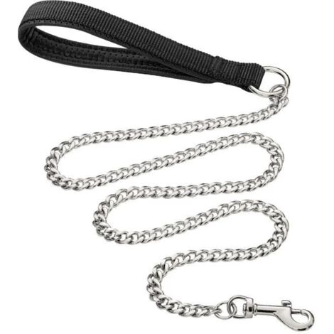Laisse pour Chien en Métal Robuste, 180cm Chaîne de Laisse laisse à mâcher pour Animal pour Chiens de Grande et Moyenne Taille