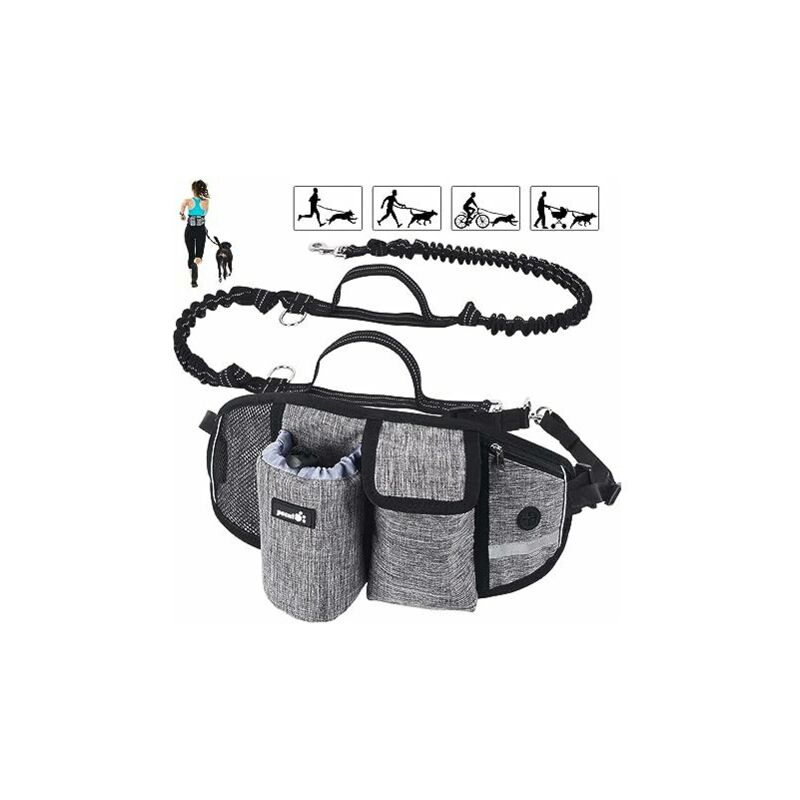 Laisse pour chien Mains libres Laisse pour chien Absorption des chocs Confort Coutures réfléchissantes Idéal pour la course à pied Jogging et la