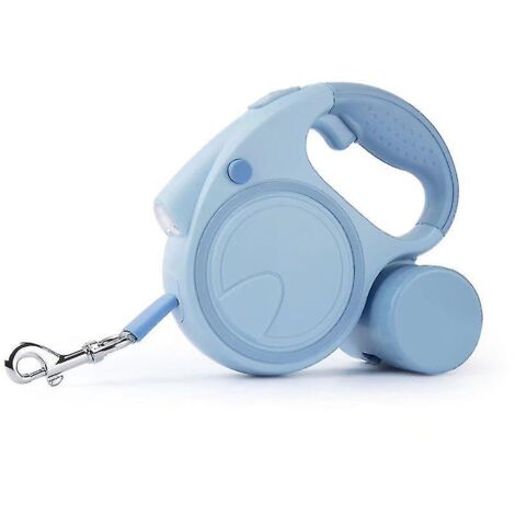 Laisse pour chien rétractable avec lampe de poche à LED, laisse pour chien robuste de 16 pieds pour petits chiens de taille moyenne, laisse de chien longue promenade sans enchevêtrement 360