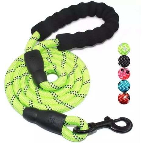Laisse pour chien,Laisse pour chien robuste avec poignée rembourrée confortable(vert, 1,2 m)