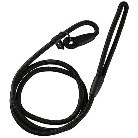 Laisse réglable en nylon pour chien, idéale pour les promenades et l'éducation, avec boucle et collier antidérapants - Noire, Grande