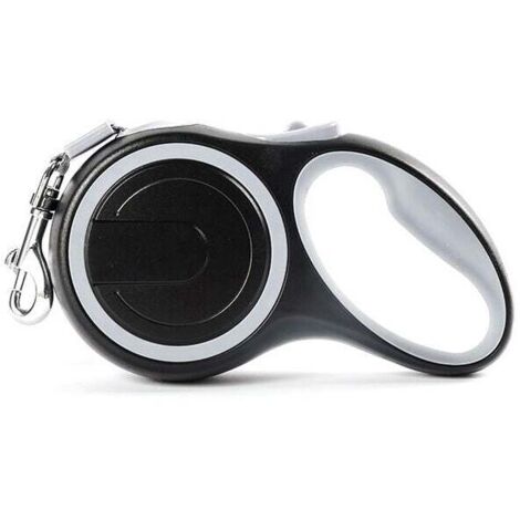 Laisse rétractable pour Chien 8M,Laisse Enrouleur pour Gros Chien,Laisse Chien Enrouleur,Laisse de Dressage Automatique pour Chien jusqu'à 110 lb/50 kg, Gris，Fonepro