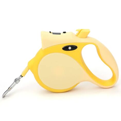 Laisse rétractable pour chien d'extérieur, rétractable avec poignée confortable, élégante laisse rétractable automatique avec lampe de poche, longueur 5 m