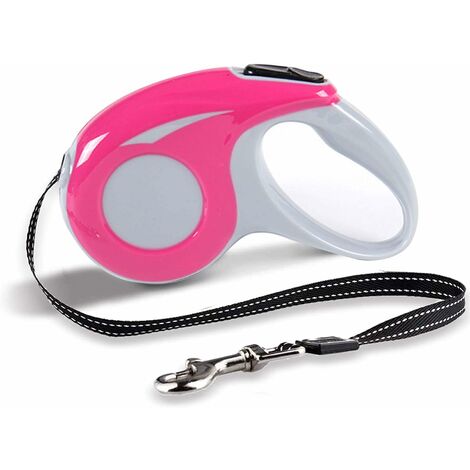 Laisses Rétractables pour Chiens,Laisse pour Chien Enrouleur 5m, Laisse Chien Retractable Flexi,Convient aux Chats et Chiens de Petite et Moyenne Taille, Maximum 15kg (Rouge)
