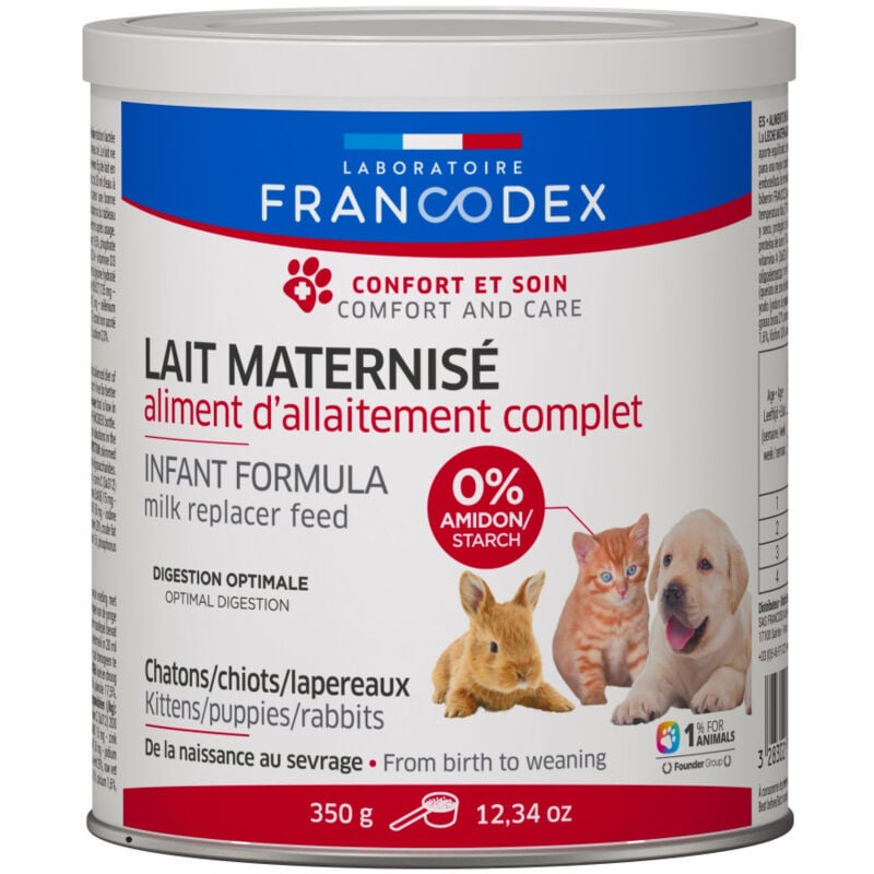 Lait maternisé complet 350 g pour chiot, chaton, lapereau Francodex