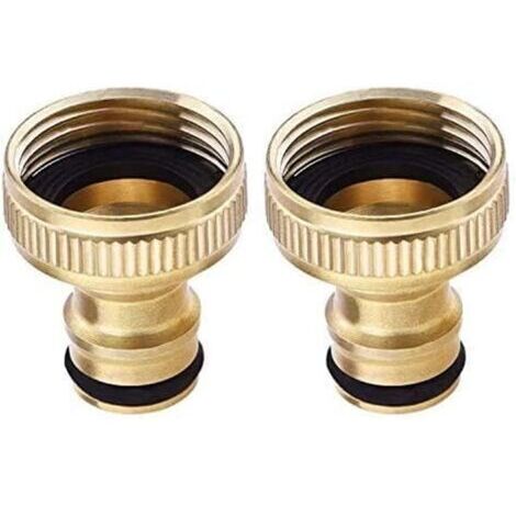 Laiton 3/4'' BSP Nez de Robinet d'arrosage à Visser débit Tap Connector Threaded Faucet Adapter 2 Pack