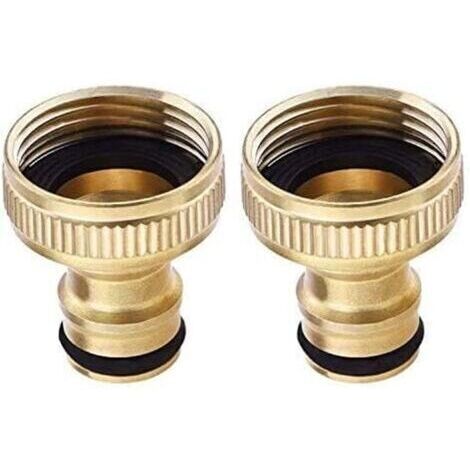 Laiton 3/4'' BSP Nez de Robinet d'arrosage à Visser débit Tap Connector Threaded Faucet Adapter 2 Pack