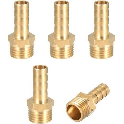 Laiton Barb Tuyau Raccord Connecteur Adaptateur 8mm Barbeléx1/4" G Mâle 5pc