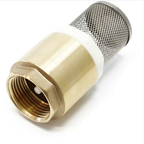 Laiton Clapet pied 33,7mm (1) DN25 anti-retour avec crépine d'aspiration en acier inox