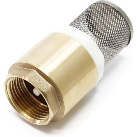 Laiton Clapet pied 33,7mm (1") DN25 anti-retour avec crépine d'aspiration en acier inox