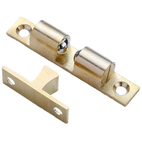 Laiton Double Loqueteau à Billes 40mm Rouleau Loquetaux Fermeture pour Placard Meubles Porte Armoire Loquet Serrure de Portiere (10 Pcs)