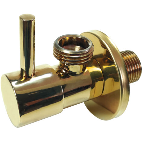 Laiton Or 1/2" x 1/2" Eau Tuyau Soupape Coupure Robinet Levier Long
