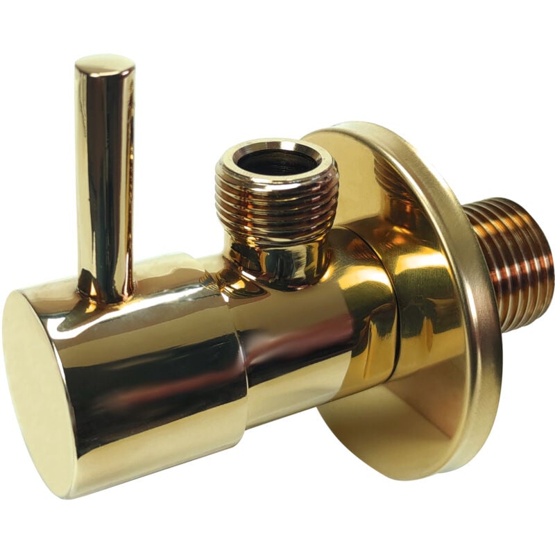 Laiton Or 1/2' x 3/8' Eau Tuyau Soupape Coupure Robinet Levier Long