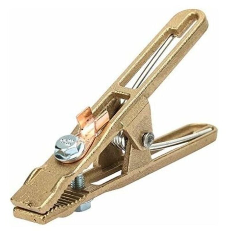 Csparkv - Laiton Pince de Masse(14x5.5cm), Pince de Terre à Souder pour Souduremise à la Terre de Câble pour la Machine de Soudure (260A)
