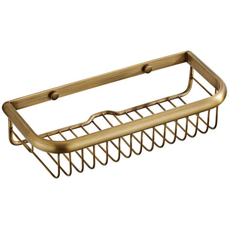 Laiton salle de bain carré douche caddie salle de bain douche support de rangement étagère organisateur panier support mural, bronze