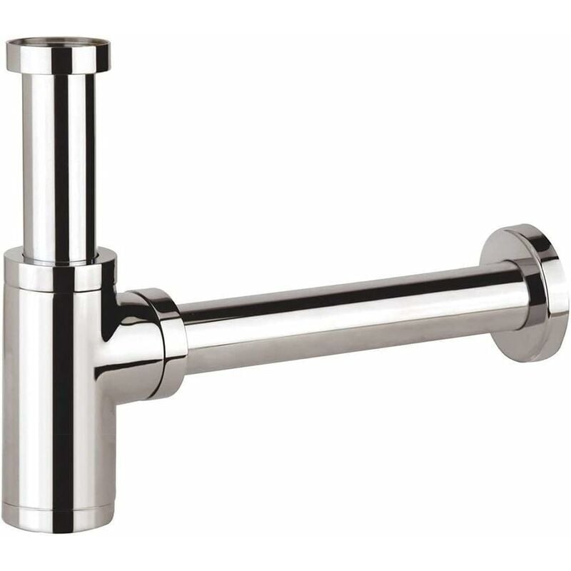 Laiton Siphon de Lavabo, Universel Syphon Design 1 1/4 x 32mm, Réglable Anti Odeur, Chromé