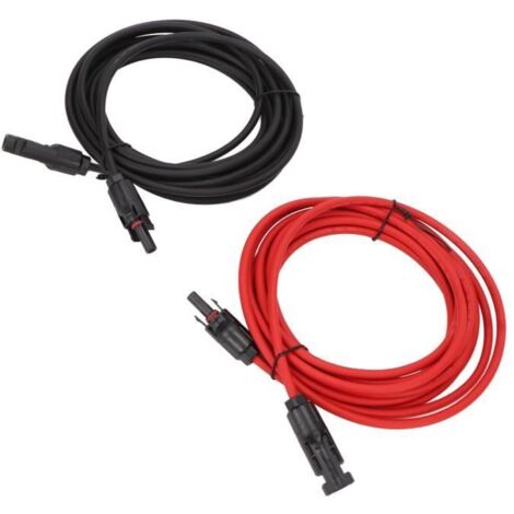 LAM-1 paire Rallonge de câble solaire 4mm² connecteur MC4 pour systèmes solaires photovoltaïques 4m