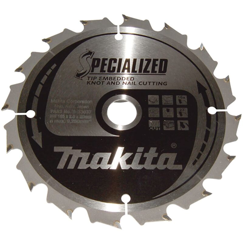 Lame de scie SPECIALIZED B 33037 pour une coupe rapide dans le bois Fast Cut Makita B 33037
