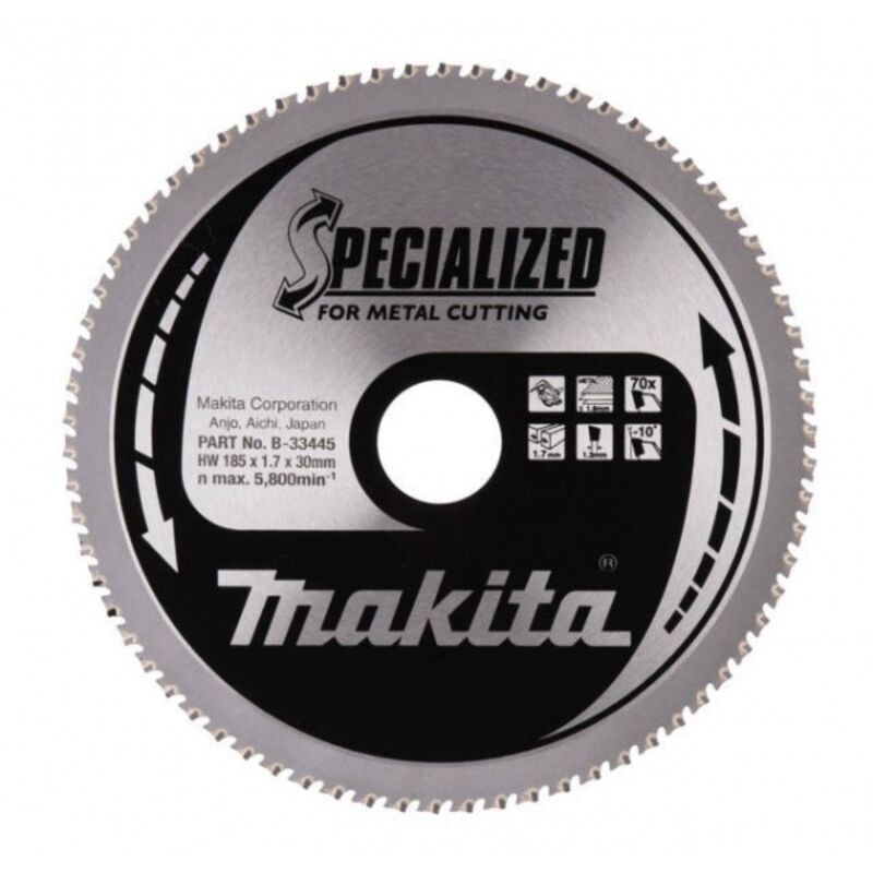 B-33445 Lame de scie circulaire tct spécialisée 185x30mm 70T métal - Makita