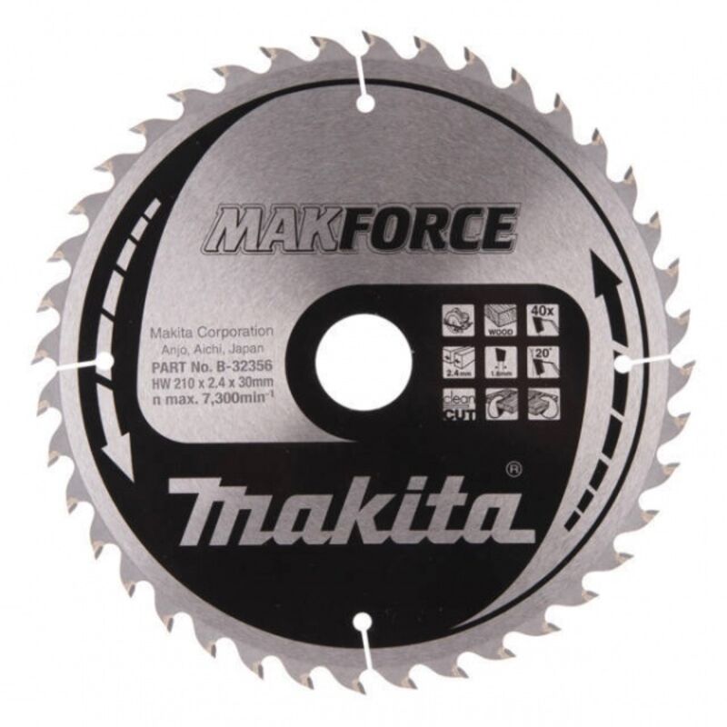 Lame de scie MAKFORCE B 32356 pour une coupe nette dans le bois Medium Cut Makita B 32356