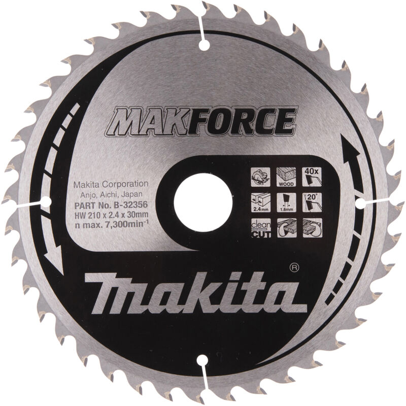Makita B-32356 Lame de scie circulaire Makforce TCT 210x30mm 40T Bois