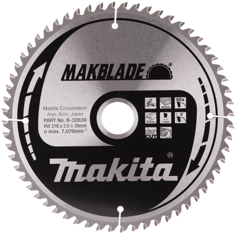 Lame de scie MAKBLADE B 32839 pour une coupe nette dans le bois Fine Cut Makita B 32839