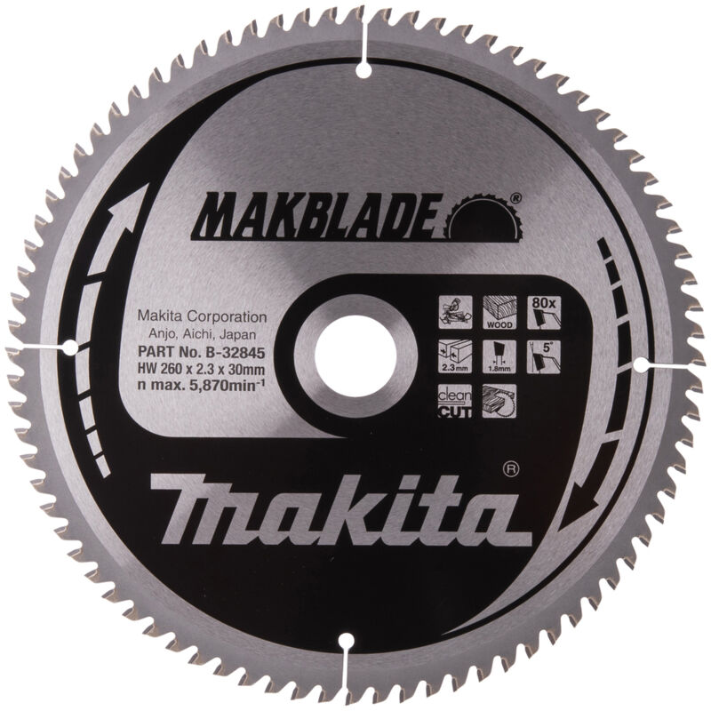 Makita - B-32845 Lame de scie circulaire tct 260x30mm 80T Bois