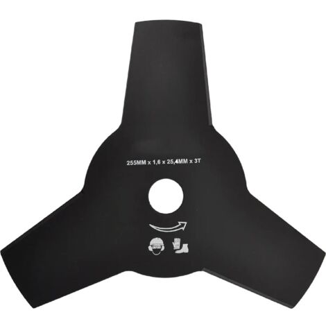 Lama a 3 denti in acciaio SKS per taglio erba -255 mm