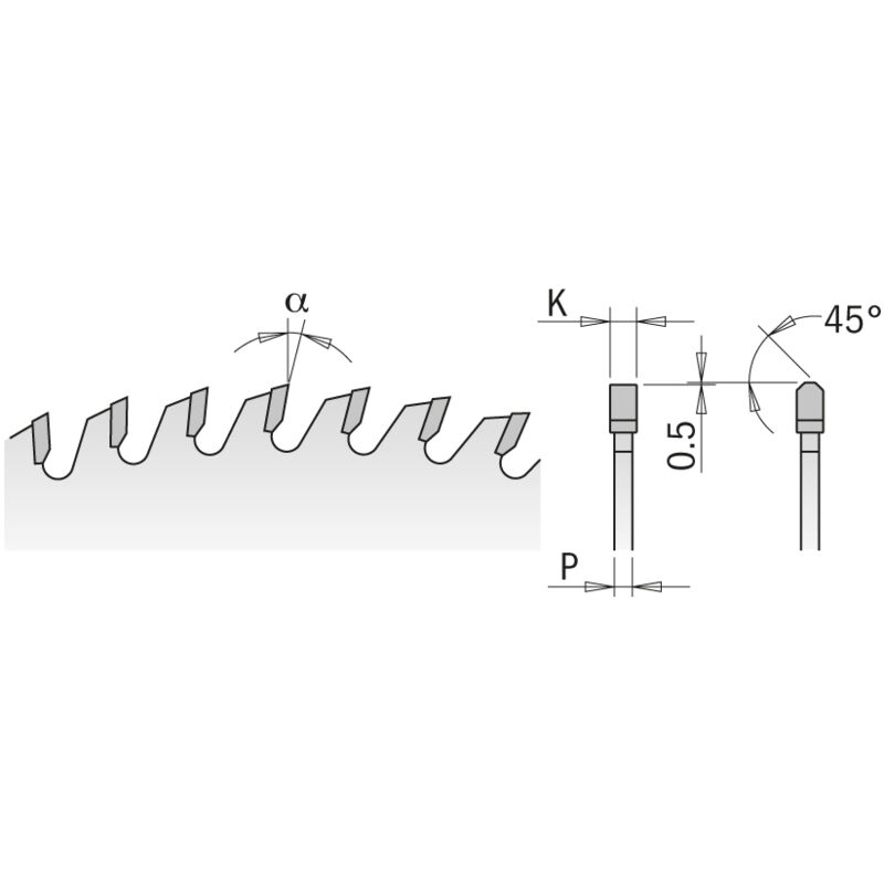 282.072.15W lama a dente trapezoidale hw 380x4.4/3.2x80 Z72 16TCG
