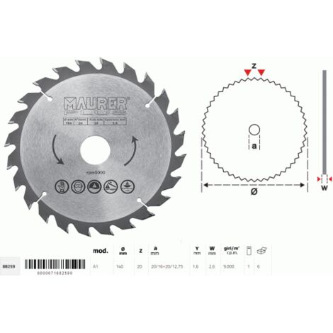 Lama Per Sega Circolare Da 140 X 22,23 Mm, Con 40 Denti TCT, Per - Foto 4