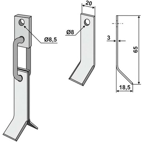 Lama ad Y+catena+attacco motocoltivatore motozappa350-459 02.EFM TORNEDO