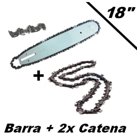 Lama/Barra con doppia catena/2x Catena/Catena di riserva per motosega/elettrosega 45cm