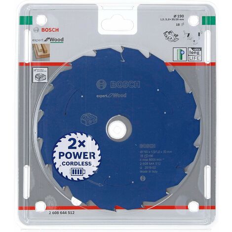 Lama circolare a batteria Expert per legno, 190 x 1,5/1 x 30, 18 denti