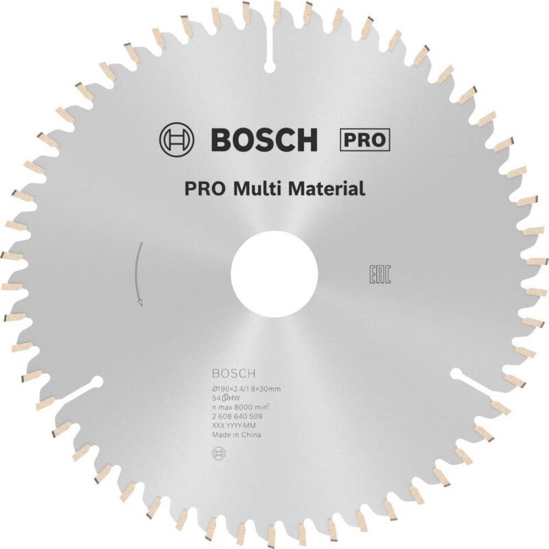 Bosch - Lama circolare MultiMaterial - Ø190 mm - 54 denti - 2608640509